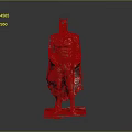 Detailed Batman Statue With Armored Costume Red Helmet Cape And Base