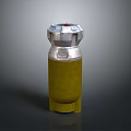 Yellow Cylindrical Military Weapon With Silver Metal Top And Red Details