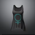 Gray Casual Tank Top With Teal Female Symbol For Everyday Wear