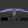 3D Model Purple Bow Weapon With Silver Components On Black Base Stand 3d model