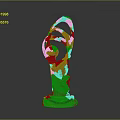 Artistic Wooden Sculpture Carving With Curved Lines Abstract Form And Stable Base
