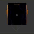 Futuristic Sci Fi Corridor Interior With Blue Orange Design Lighting And Number 17 Doors