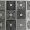Decorative Bathroom Accessories With Various Square And Round Pattern Designs