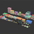 Colorful Miniature House And Vehicle Models With Assorted Colors And Small Accessories