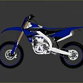 Blue Off Road Motocross Motorcycle With Black Tires And Silver Frame Design