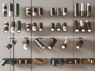 Modern spotlight downlight combination 3d model