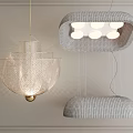 Stylish Modern Pendant Lights Featuring Woven Texture And Multiple Bulbs Design For Interior 3d model