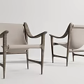 Modern Leisure Chairs With Wooden Frame And Light Colored Cushion Design
