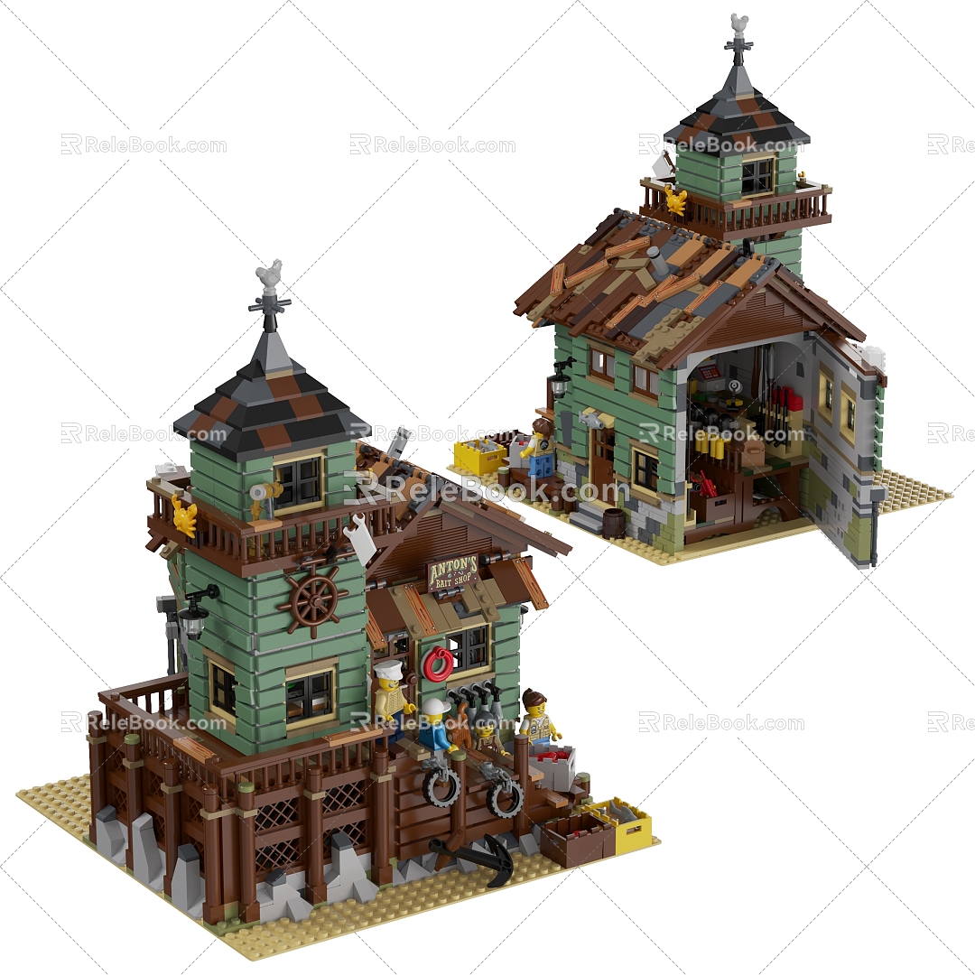 Modern Lego Classic Fisherman's Old Shop 3d model