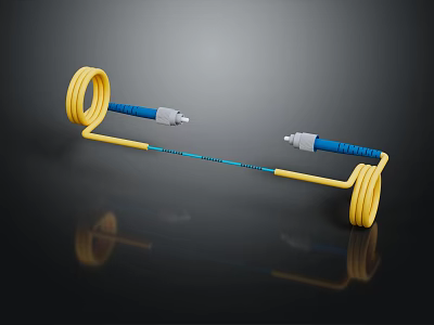 Stylish Yellow And Blue Jump Rope With Coiled Design And Ergonomic Fitness Handles 3d model