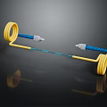 Stylish Yellow And Blue Jump Rope With Coiled Design And Ergonomic Fitness Handles