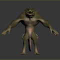 Game and Movie Character With Muscular Body Spiked Back And Sharp Teeth