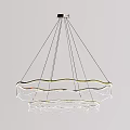 Modern Transparent Circular Ring Chandelier With Layered Hanging Acrylic Structure Design 3d model