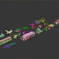 Various Toy Vehicle Models Including Fire Truck Bus Ambulance Plane And Boat