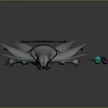 Elegant Fantasy Character Design Featuring Purple Horns White Robe Flowing Wings Magic Staff Green Orb