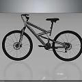 Modern Mountain Bike With Metallic Frame Black Wheels And Suspension Fork