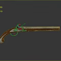 Antique Pistol With Wooden Grip And Metal Barrel Vintage Design