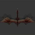 Mythical Dragon Character And Mythical Creature With Red Body Large Wings And Detailed Scales