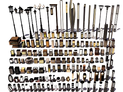 Various Outdoor Lights Collection Featuring Multiple Styles For Garden And Exterior Use 3d model