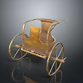 Ancient Golden Carriage Model With Ornate Design And Decorative Wheels