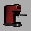 Stylish Red And Black Cafe Coffee Machine With Modern Design And Handle 3d model