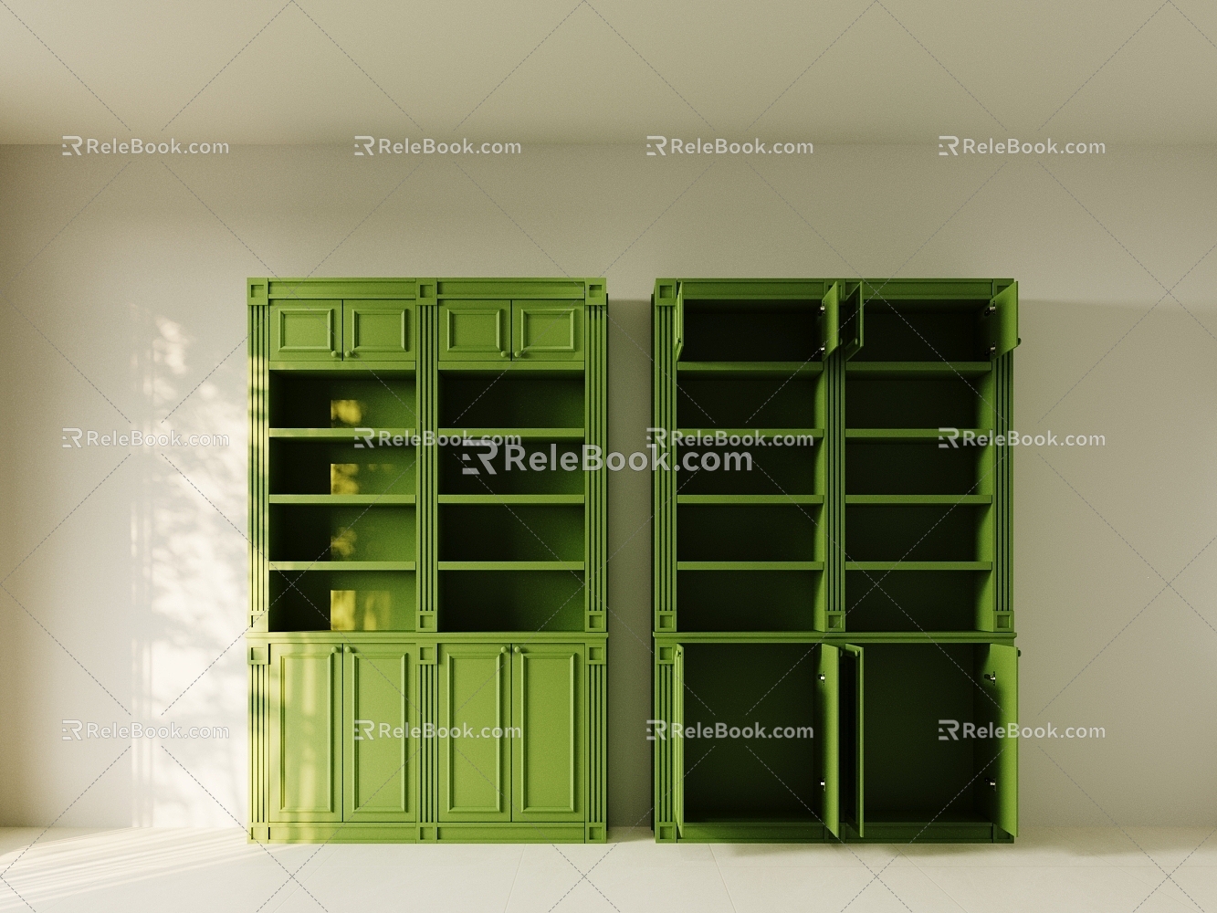 Green Retro Style Cabinet Locker 3d model