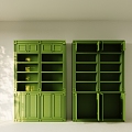 Green Retro Style Cabinet Locker 3d model