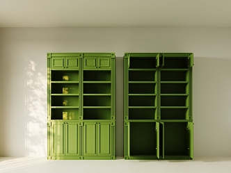 Green Retro Style Cabinet Locker 3d model