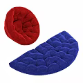 Red And Blue Curved Diamond Stitched Velvet Seat Cushions For Home Decor