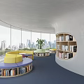 modern library 3d model