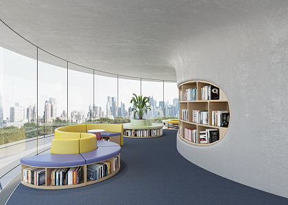 modern library 3d model