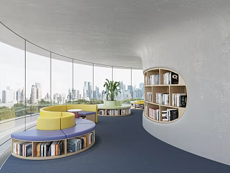 modern library 3d model