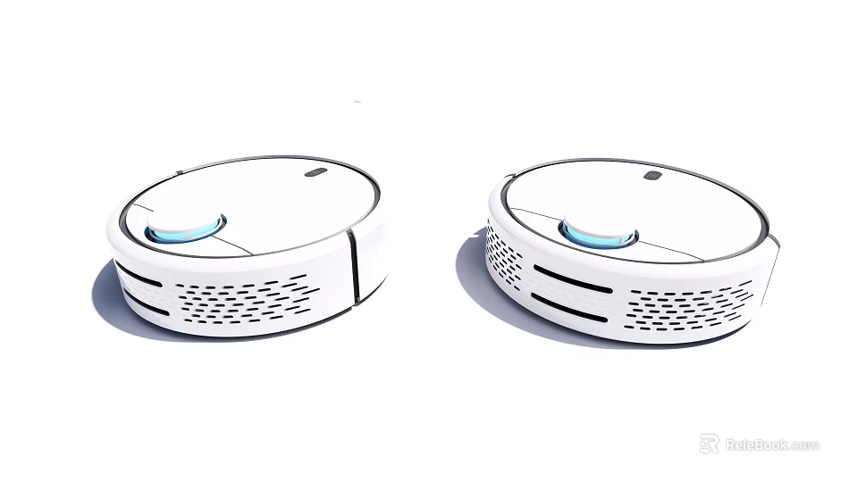 Modern White Robotic Vacuum Cleaners Efficient Daily Use Home Cleaning Appliances 3d model 