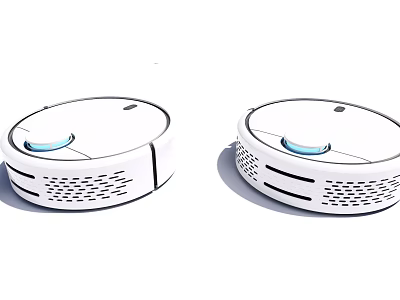 Modern White Robotic Vacuum Cleaners Efficient Daily Use Home Cleaning Appliances 3d model