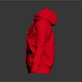 Stylish Red Front Zipper Hoodie With Long Sleeves For Everyday Wear