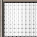 Modern Glass Room Divider With Grid Pattern Revealing Natural Tree And Water View