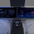 Futuristic Tech Device With Circular Blue Light Ring And Multi Screen 3d model