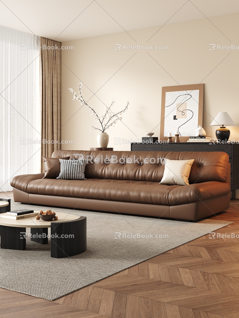 Sofa coffee table combination 3d model