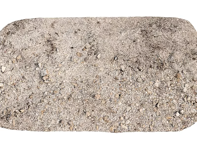Natural Outdoor Ground Surface With Scattered Gravel Pebbles And Uneven Texture 3d model