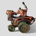 Futuristic Robot Riding Mechanical Creature With Glowing Eye And Rugged Armor Design