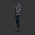 Gray Down Jacket With Blue Ripped Jeans And White Sneakers Outfit