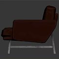 Red Two Seater Sofa with Metal Legs Contemporary Design and Comfortable Seats