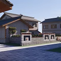 Rural Self Built House In Traditional Chinese Style With Wooden Structure Tile Roof And Courtyard