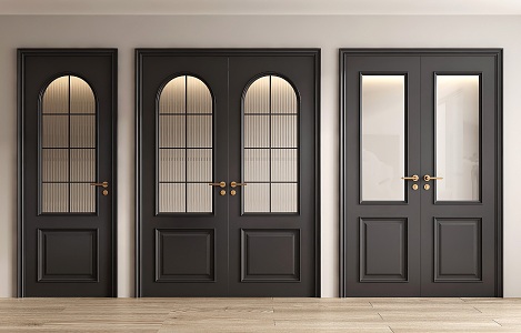 French double door 3d model