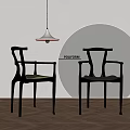 POLIFORM Modern Dining Chairs With Armrests Sleek Black Finish And Elegant Design 3d model
