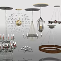 Various Elegant Chandeliers with Crystal Glass Metal Frames and Modern Classical Styles
