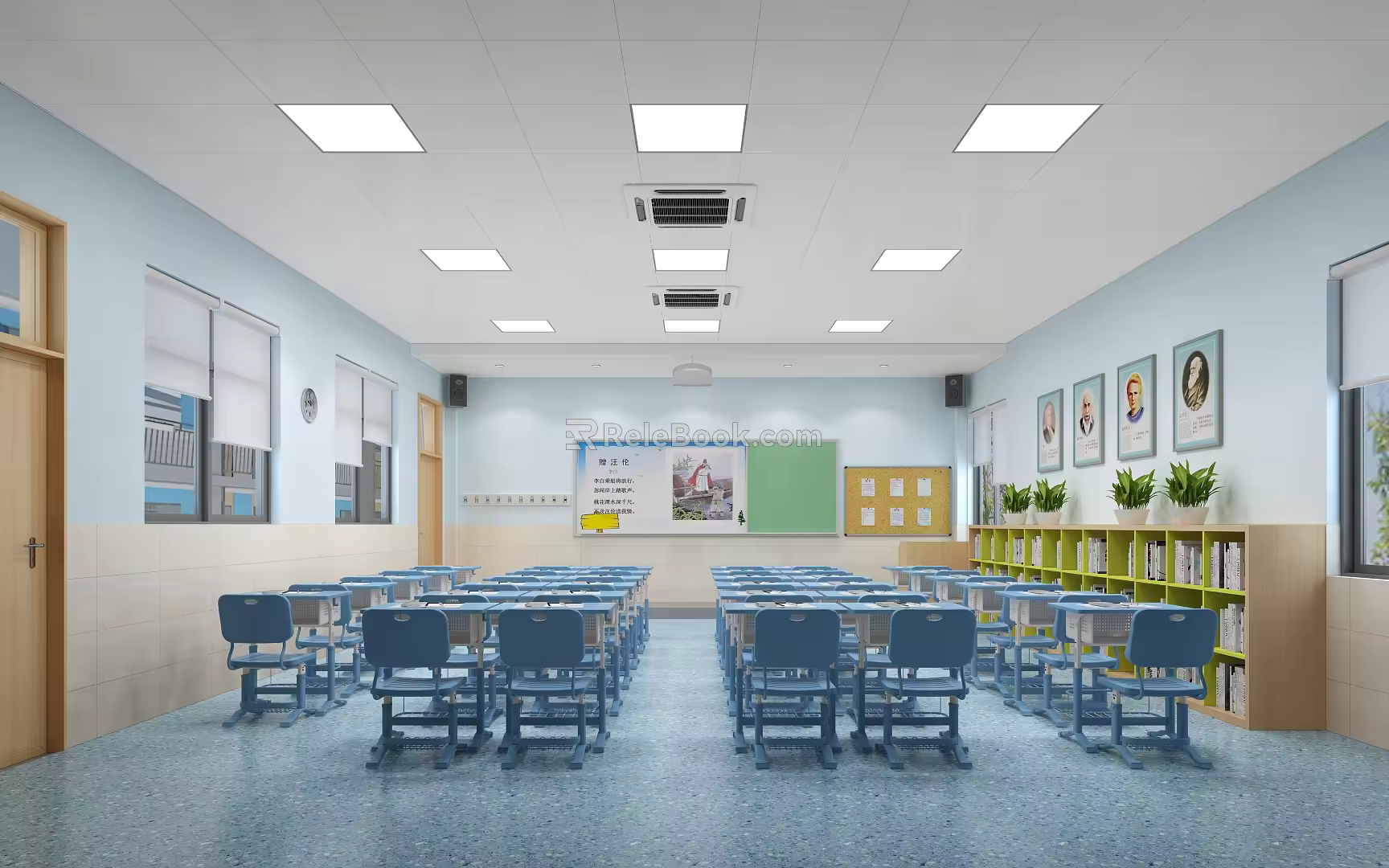 Modern Classroom School Classroom 3d model
