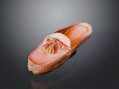Stylish Pink Loafers With Tassel Decoration And Elegant Design For Daily Wear 3d model