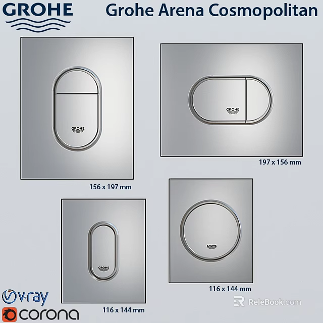 Stylish Modern Bathtub Designs With Oval Circular Shapes And Various Dimensions 3d model 