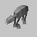 AT-AT Walker Military Armored Battle Weapon With Four Legged Mechanical Structure 3d model